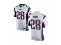 Men's Nike New England Patriots #28 James White Game White NFL Jersey