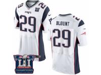 Men's Nike New England Patriots #29 LeGarrette Blount Elite White Super Bowl LI Champions NFL Jersey