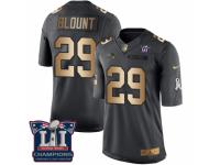 Men's Nike New England Patriots #29 LeGarrette Blount Limited Black Gold Salute to Service Super Bowl LI Champions NFL Jersey