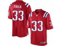 Men's Nike New England Patriots #33 Kevin Faulk Limited Red Alternate NFL Jersey