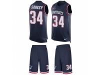 Men's Nike New England Patriots 34 Bishop Sankey Navy Blue Tank Top Suit NFL Jersey