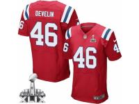 Men's Nike New England Patriots #46 James Develin Elite Red Alternate Super Bowl XLIX NFL Jersey