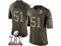 Men's Nike New England Patriots #51 Barkevious Mingo Limited Green Salute to Service Super Bowl LI 51 NFL Jersey