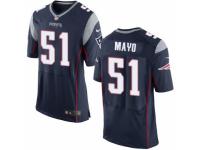 Men's Nike New England Patriots #51 Jerod Mayo Elite Navy Blue Team Color NFL Jersey