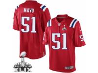 Men's Nike New England Patriots #51 Jerod Mayo Limited Red Alternate Super Bowl XLIX NFL Jersey