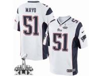 Men's Nike New England Patriots #51 Jerod Mayo Limited White Super Bowl XLIX NFL Jersey