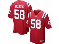 Men's Nike New England Patriots #58 Jon Bostic Game Red Alternate NFL Jersey