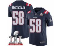Men's Nike New England Patriots #58 Shea McClellin Limited Navy Blue Rush Super Bowl LI 51 NFL Jersey