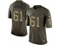 Men's Nike New England Patriots #61 Marcus Cannon Limited Green Salute to Service NFL Jersey