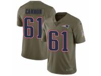 Men's Nike New England Patriots #61 Marcus Cannon Limited Olive 2017 Salute to Service NFL Jersey