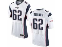 Men's Nike New England Patriots #62 Joe Thuney Elite White NFL Jersey