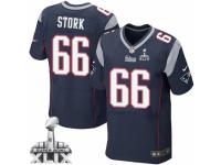 Men's Nike New England Patriots 66 Bryan Stork Elite Navy Blue Team Color Super Bowl XLIX NFL Jersey