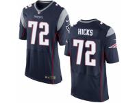 Men's Nike New England Patriots 72 Akiem Hicks Elite Navy Blue Team Color NFL Jersey