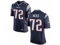 Men's Nike New England Patriots 72 Akiem Hicks Game Navy Blue Team Color NFL Jersey