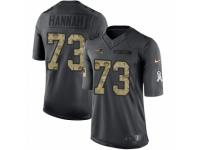 Men's Nike New England Patriots #73 John Hannah Limited Black 2016 Salute to Service NFL Jersey