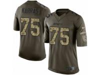 Men's Nike New England Patriots #75 Ted Karras Limited Green Salute to Service NFL Jersey