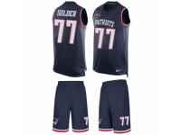 Men's Nike New England Patriots #77 Nate Solder Navy Blue Tank Top Suit NFL Jersey