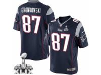 Men's Nike New England Patriots #87 Rob Gronkowski Elite Navy Blue Team Color Super Bowl XLIX NFL Jersey