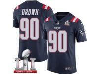Men's Nike New England Patriots #90 Malcom Brown Limited Navy Blue Rush Super Bowl LI 51 NFL Jersey