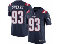 Men's Nike New England Patriots #93 Jabaal Sheard Limited Navy Blue Rush NFL Jersey