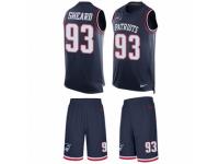 Men's Nike New England Patriots #93 Jabaal Sheard Navy Blue Tank Top Suit NFL Jersey