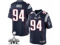 Men's Nike New England Patriots #94 Chris Jones Limited Navy Blue Team Color Super Bowl XLIX NFL Jersey