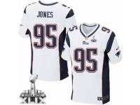 Men's Nike New England Patriots 95 Chandler Jones Elite White Super Bowl XLIX NFL Jersey