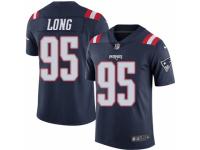 Men's Nike New England Patriots #95 Chris Long Limited Navy Blue Rush NFL Jersey