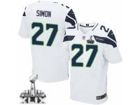 Men's Nike Seattle Seahawks #27 Tharold Simon Elite White Super Bowl XLIX NFL Jersey