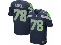 Men's Nike Seattle Seahawks #78 Bradley Sowell Elite Steel Blue Team Color NFL Jersey
