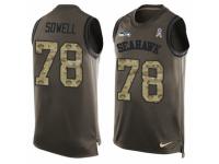 Men's Nike Seattle Seahawks #78 Bradley Sowell Green Salute to Service Tank Top NFL Jersey