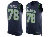Men's Nike Seattle Seahawks #78 Bradley Sowell Steel Blue Player Name & Number Tank Top NFL Jersey