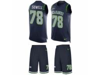 Men's Nike Seattle Seahawks #78 Bradley Sowell Steel Blue Tank Top Suit NFL Jersey