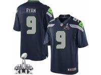 Men's Nike Seattle Seahawks #9 Jon Ryan Limited Steel Blue Team Color Super Bowl XLIX NFL Jersey