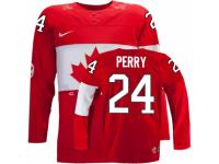 Men's Nike Team Canada #24 Corey Perry Premier Red Away 2014 Olympic Hockey Jersey