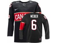 Men's Nike Team Canada #6 Shea Weber Premier Black Third 2014 Olympic Hockey Jersey