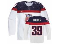 Men's Nike Team USA #39 Ryan Miller Premier White Home 2014 Olympic Hockey Jersey