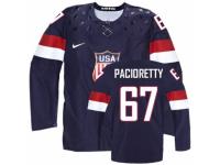 Men's Nike Team USA #67 Max Pacioretty Premier Navy Blue Away 2014 Olympic Hockey Jersey