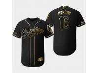Men's Orioles 2019 Black Golden Edition Trey Mancini Flex Base Stitched Jersey