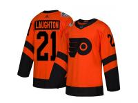 Men's Philadelphia Flyers #21 Scott Laughton Adidas Orange Authentic 2019 Stadium Series NHL Jersey