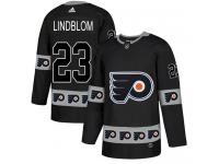 Men's Philadelphia Flyers #23 Oskar Lindblom Black Authentic Team Logo Fashion Hockey Jersey