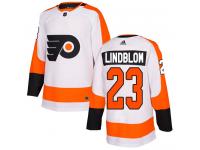 Men's Philadelphia Flyers #23 Oskar Lindblom White Away Authentic Hockey Jersey