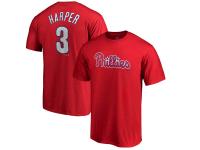 Men's Philadelphia Phillies Bryce Harper Majestic Red Big & Tall Name & Number T-Shirt