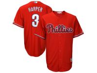 Men's Philadelphia Phillies Bryce Harper Majestic Scarlet Official Cool Base Player Jersey