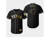 Men's Rangers 2019 Black Golden Edition Hunter Pence Flex Base Stitched Jersey