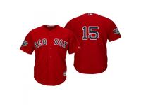 Men's Red Sox 2018 World Series Majestic Scarlet Dustin Pedroia Cool Base Player Number Jersey