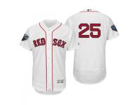 Men's Red Sox 2018 World Series Majestic White Steve Pearce Flex Base Jersey