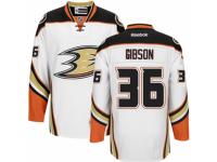 Men's Reebok Anaheim Ducks #36 John Gibson Premier White Away NHL Jersey
