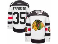 Men's Reebok Chicago Blackhawks #35 Tony Esposito Premier White 2016 Stadium Series NHL Jersey