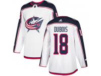 Men's Reebok Columbus Blue Jackets #18 Pierre-Luc Dubois White Away Authentic NHL Jersey